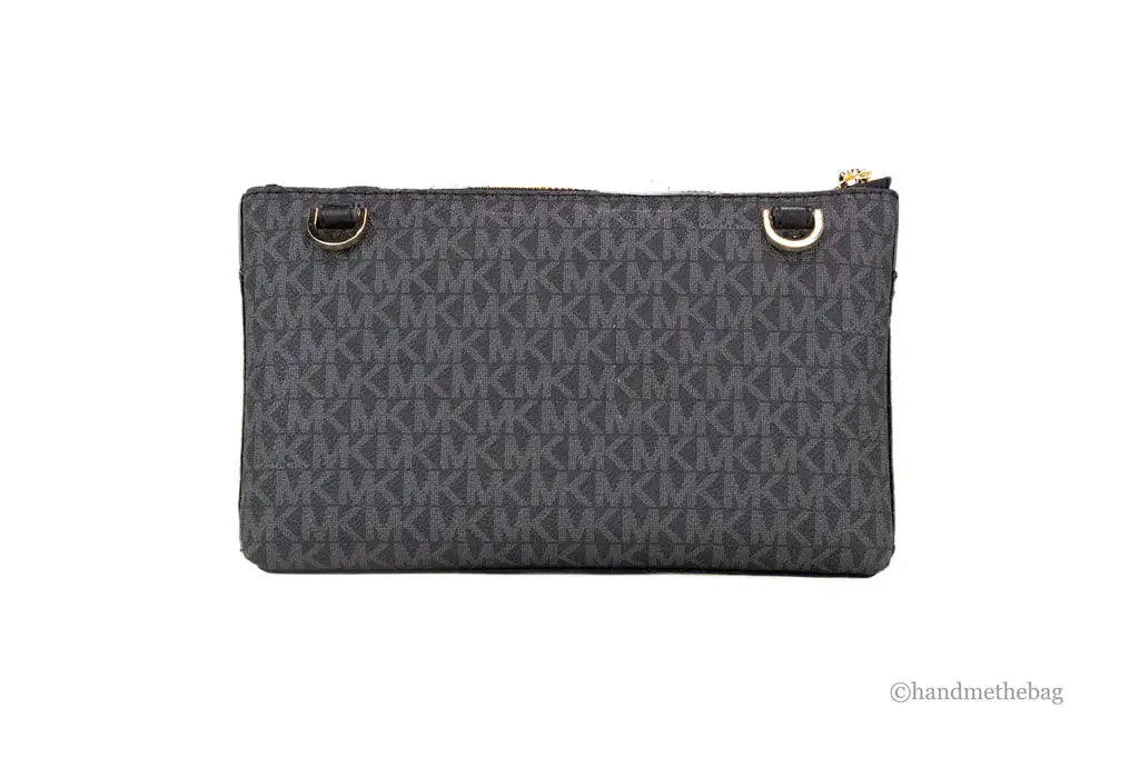 Michael Kors Maisie Large Black Pebbled Leather 3-in-1 Multifunctional Crossbody Clutch Tote Bag